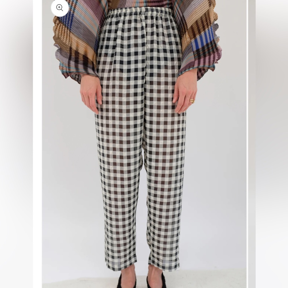 Beklina Basic Pant Black Gingham, Med/Large